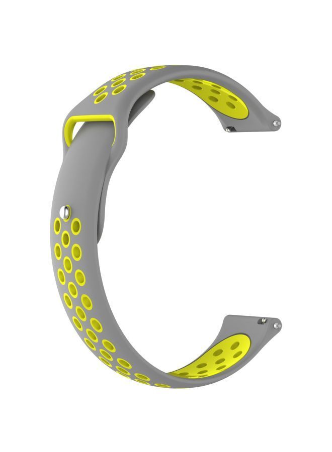 NIBEMINENT Replacement Band For Ticwatch E2/S2 20/22mm Grey/Yellow