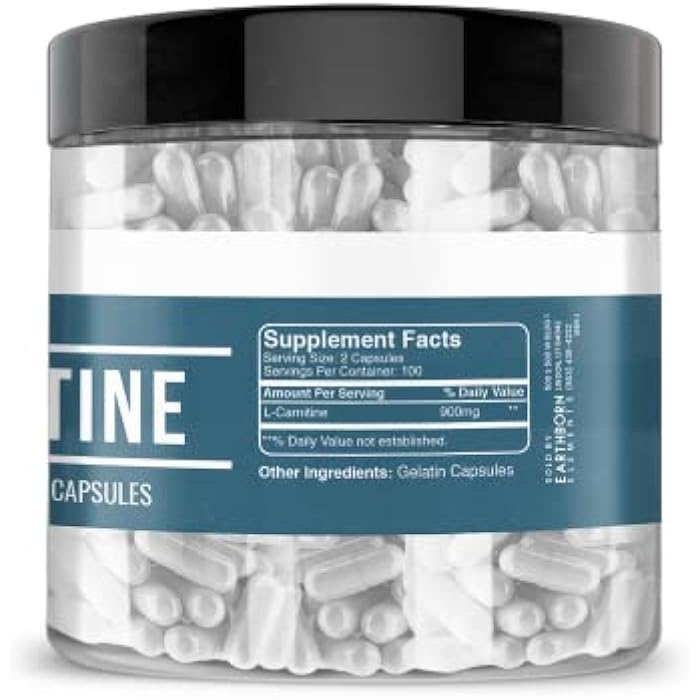 Earthborn Elements L-Carnitine (200 Capsules), Pure & Undiluted, No Additives - Image 3