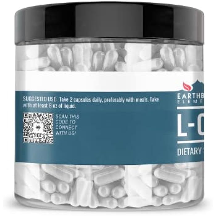Earthborn Elements L-Carnitine (200 Capsules), Pure & Undiluted, No Additives - Image 2