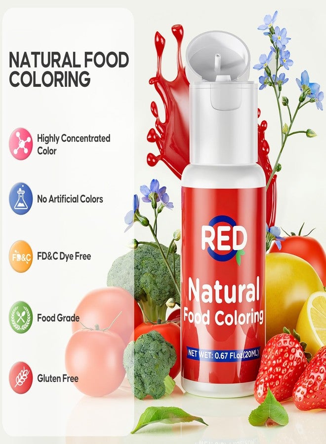 Cherrysea Natural Food Coloring- 20 Milliliters Dye Free Natural Food Coloring, FD&C & Artificial Dye Free Formula for Baking, Icing and Cooking, Cakes, Cupcakes, Frosting，Easter Eggs & Holiday Treats (RED) - Image 2