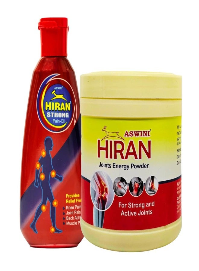 Hiran Pain Relief Oil 80ml + Hiran Joint Energy Powder 250g