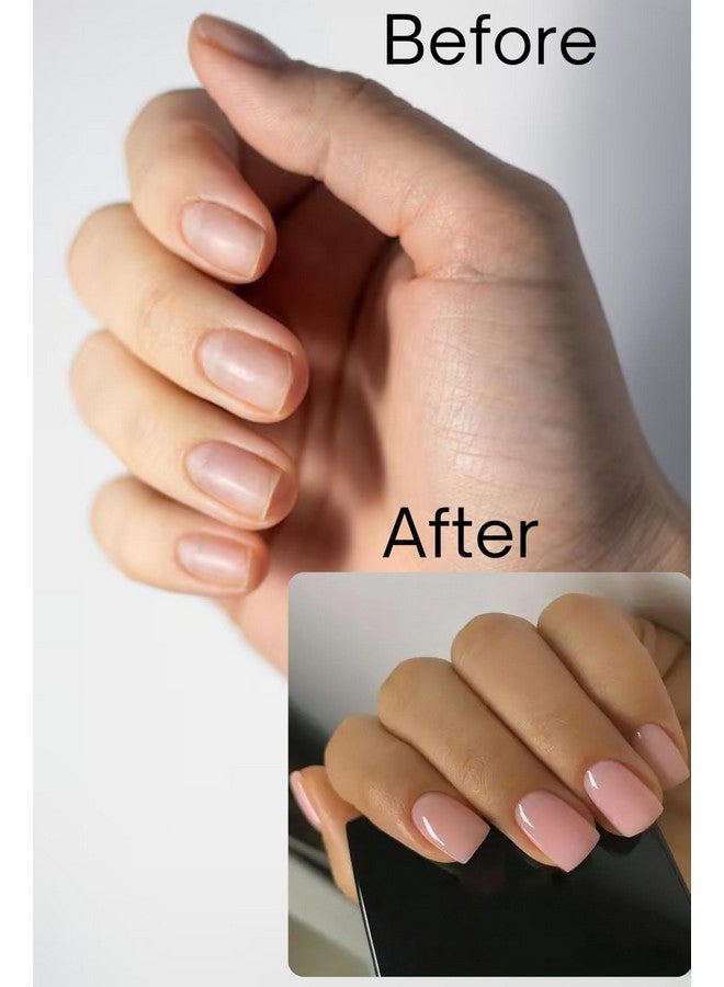 KLOSS BEAUTY Nude Gloss Short Square Press On Nails Artificial Nails, Reusable Fake Nails, Set Of 22 False Nails Universally Sized Nail Extensions For Women Press- On Nails, Longlasting Fake Nails With Glue High Gloss Finish (Nude) - Image 2