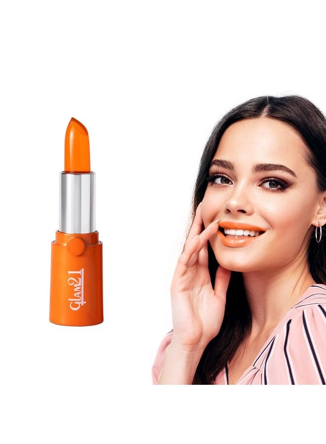 Glam 21 أحمر شفاه غلام21 عالي الدقة؛ خفيف الوزن ورطب للغاية؛ تركيبة هلامية؛ برتقالي فاكهي 3.6 جرام - Image 5