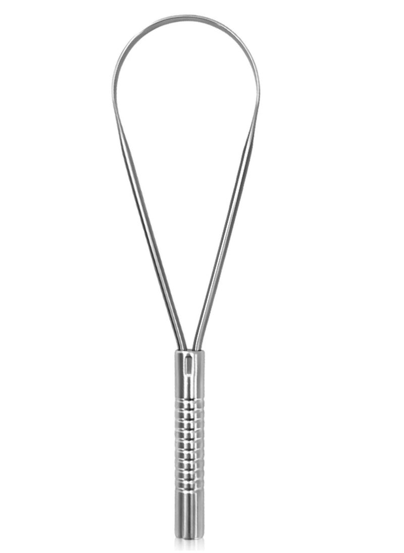 ALIVER 1pack Tongue Scraper Stainless Steel Tongue Cleaners with Travel Box Tongue Cleaner Tool for Oral Hygiene Fresh Breath Reduce Bad Breath Reusable Tongue Scrapers for Adults Silver  - Image 4
