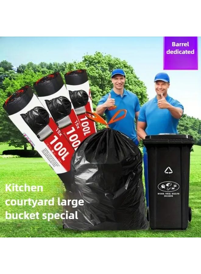 Heavy Duty Drawstring Trash Bags 2 Rolls 30L Large Capacity For Home And Commercial Use - Image 2