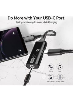 erorex Usb C To 3.5Mm Headphone And Charger Adapter Type C Headphone Adapter 2 In 1 Usb C To Aux Mic Jack With Pd 60W Fast Charging Compatible With Samsung Galaxy S22 S23 Ultra Note20 Pixel 6 Ipad Pro  - Image 2