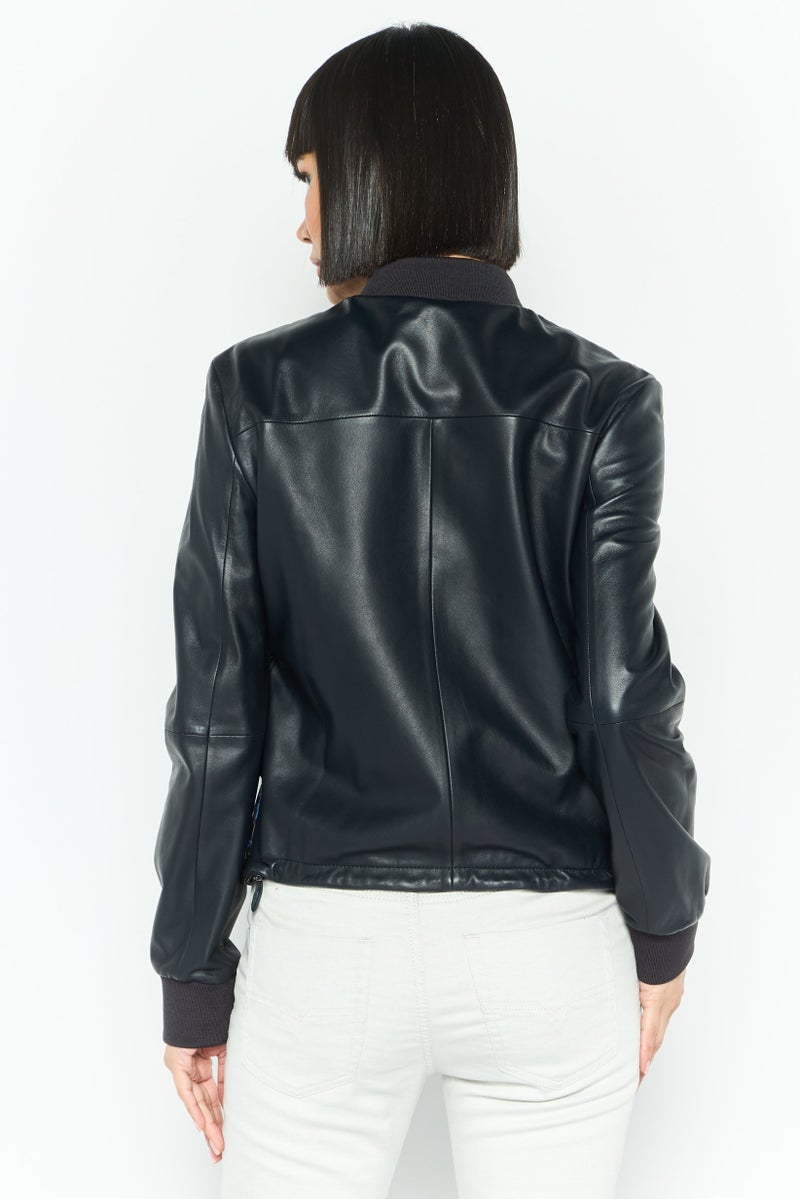 armani Emporio Armani Women Textured Motorcycle Jacket, Multicolor - Image 2