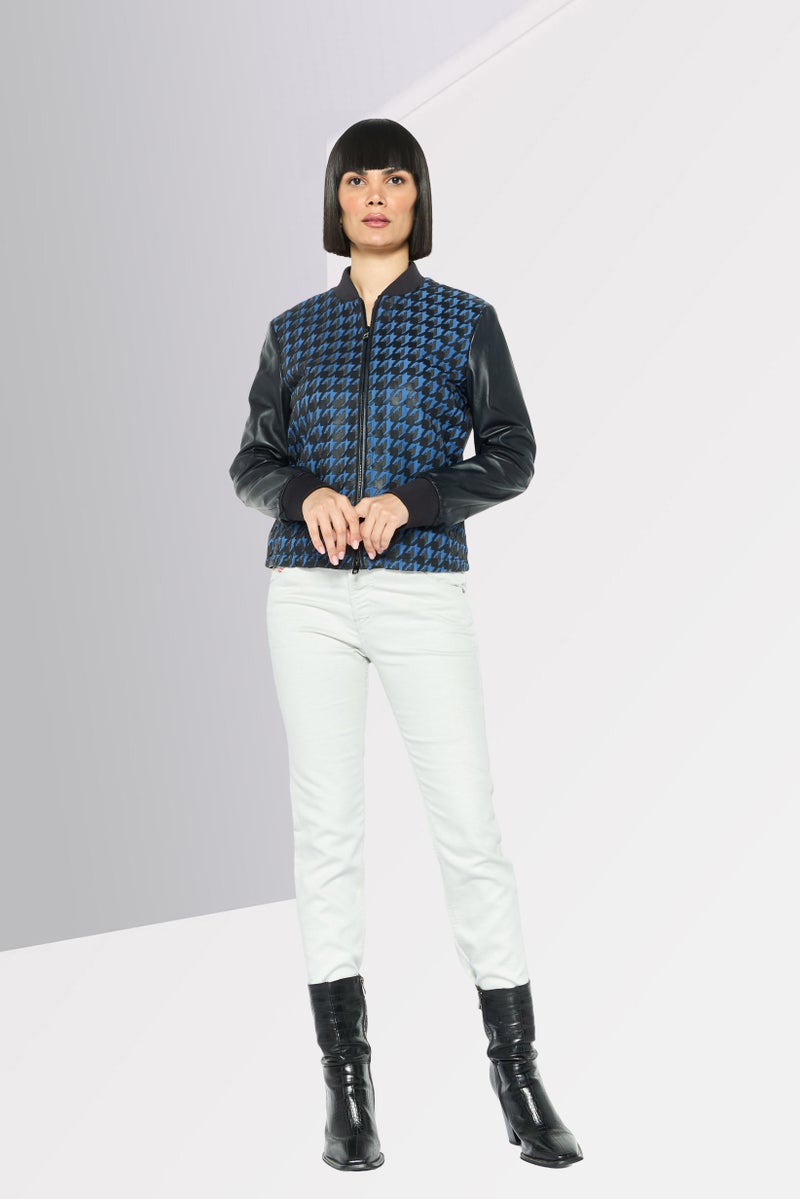 armani Emporio Armani Women Textured Motorcycle Jacket, Multicolor - Image 2