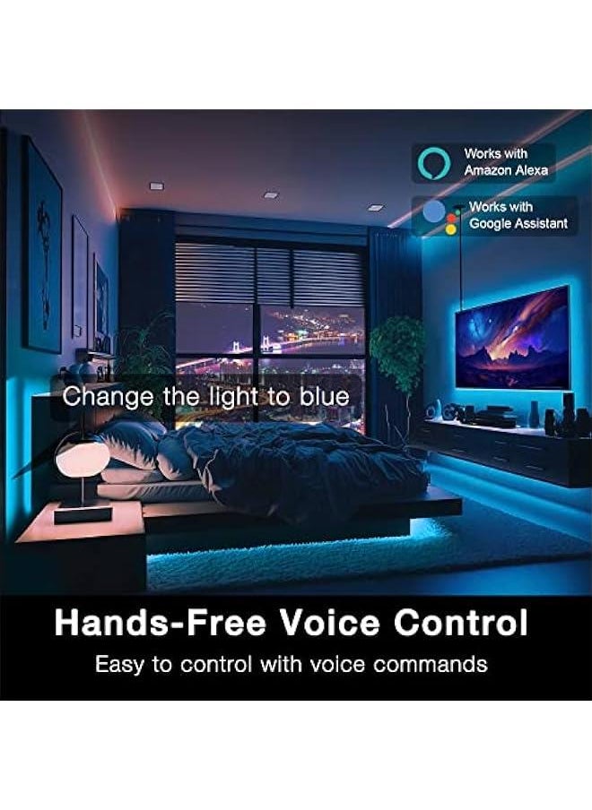 Arabest Control smart LED lights with Tuya App, compatible with Alexa and Google Assistant. Set timers and schedules for color-changing lights in bedroom, party, or kitchen up to 100ft range.  - Image 2