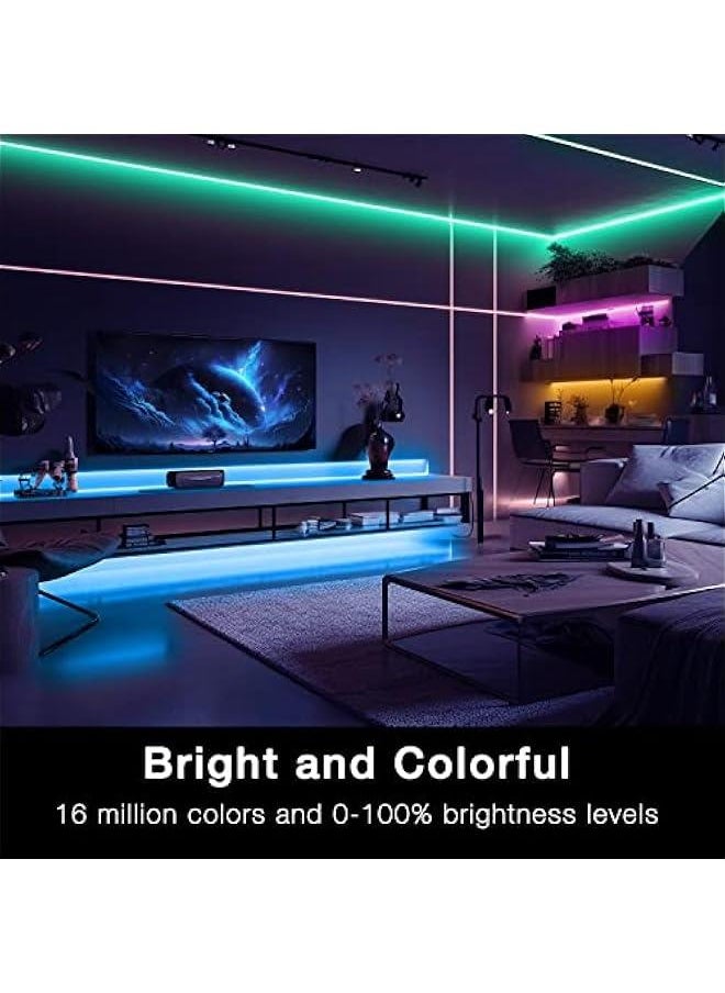 Arabest Control smart LED lights with Tuya App, compatible with Alexa and Google Assistant. Set timers and schedules for color-changing lights in bedroom, party, or kitchen up to 100ft range.  - Image 3