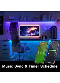 Arabest Control smart LED lights with Tuya App, compatible with Alexa and Google Assistant. Set timers and schedules for color-changing lights in bedroom, party, or kitchen up to 100ft range.  - Image 4
