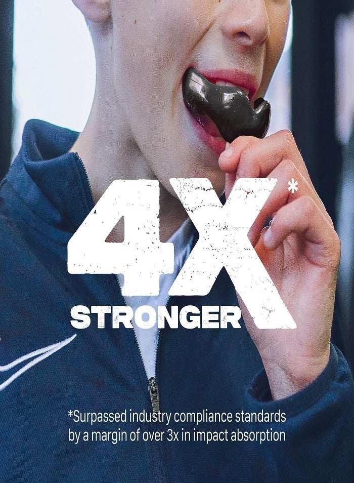 SAFEJAWZ Mouthguard for Braces, Upper & Lower Protection Remoldable Mouth Guard with Case for Boxing, Basketball, Football, MMA, Lacrosse, Hockey and All Contact Sports One Size (Black) - Image 2