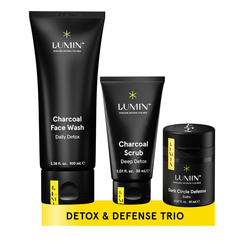 LUMIN Lumin Skin Care Set Routine for Men  Boss Trio  Mens Facial Care Kit Mens Skincare Routine Banish Dark Circles Puffiness Clogged Pores  2 Month Supply