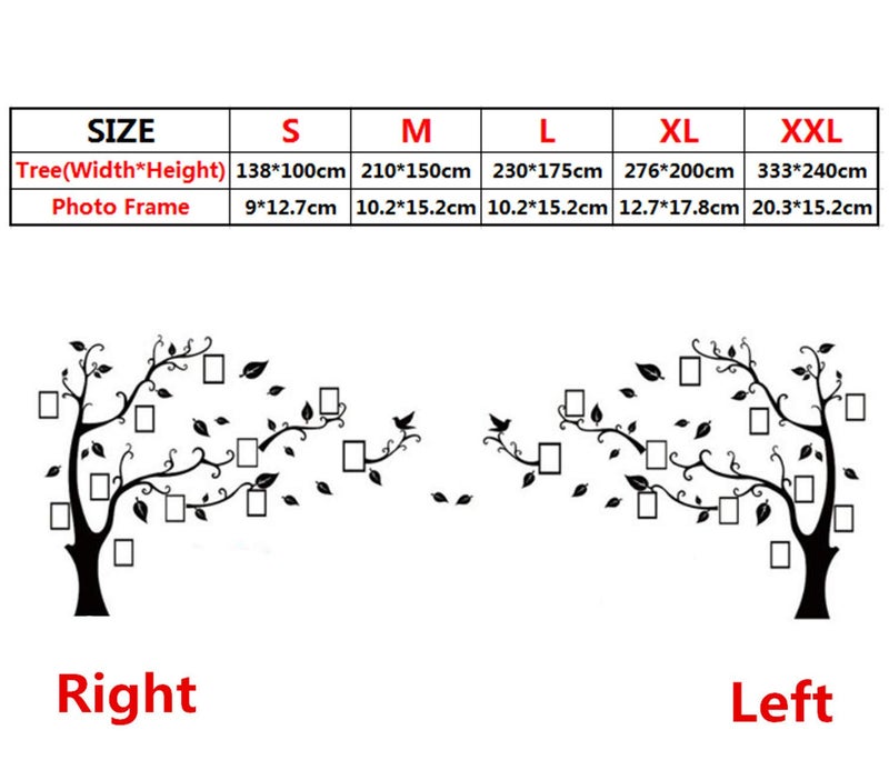 guangmu ملصقات جدار الأشجار ثلاثية الأبعاد - صورة DIY إطار شجرة الجدار صائق عائلة إطار صورة ملصق جداريات جدار ديكور غرفة المعيشة غرفة نوم الخلفية ديكورات المنزل (S: 54 * 39in باهت الأخضر يسار) - Image 2