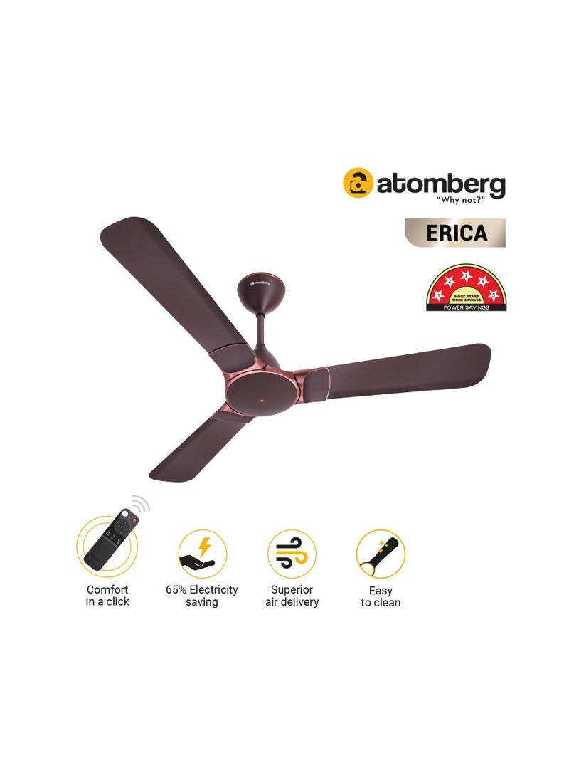 Generic - atomberg Erica 1200mm BLDC Ceiling Fan with Remote Control | BEE 5 star Rated Energy Efficient Ceiling Fan | High Air Delivery with LED Indicator | 2+1 Year Warranty (Umber Brown) - Image 1
