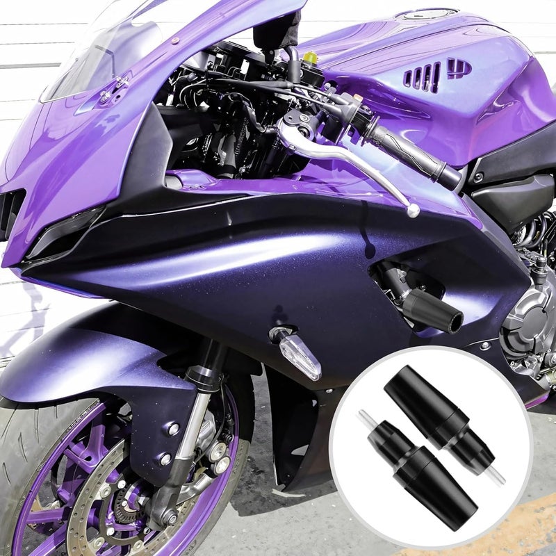 قطعتان من منزلقات الإطار للدراجات النارية، متوافقة مع موديلات YZF-R7 لعام 2021-2023، واقيات اصطدام قوية من الألومنيوم والنايلون، سهلة التر��يب. - Image 4