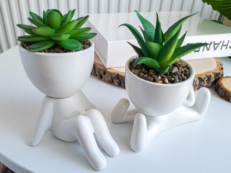OLEEK Small fake plants for shelf decor - Pink gift - Cute office decor for women - Office decorations for work desk women - Desk decorations for women office - Classroom Succulent - Artificial shrubs - Image 3