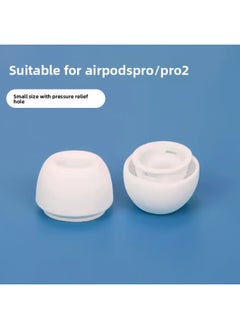For AirPods Pro2 Bluetooth Digital Headset Silicone Earplugs For Apple Wireless Replacement Silicone Ear Cap Wholesale-Color:White Small Small Size-noise Reduction With Pressure Relief Hole