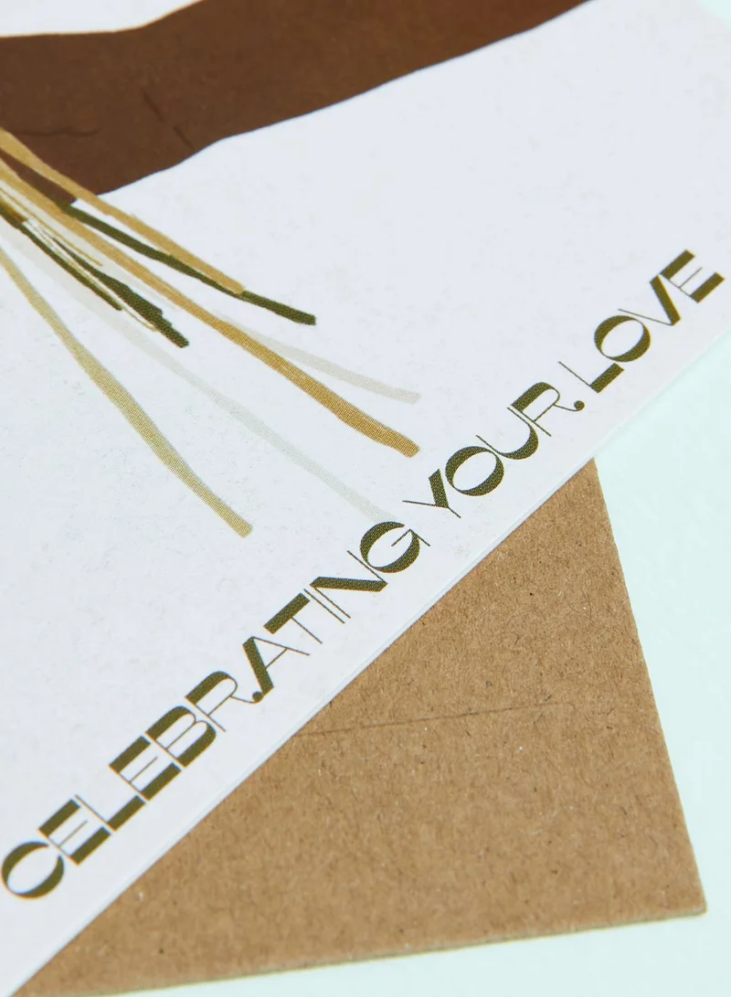 Typo Celebrating Your Love Bouquet Wedding Card