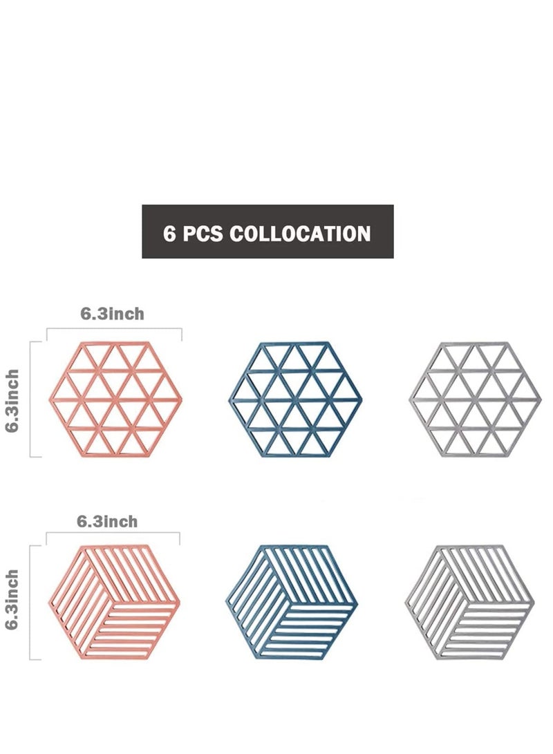 Excefore 8 Pack Premium Silicone Trivet Mats Multipurpose Hot Pot Holders Trivets for Hot Pots and Pans, Hot Pads Thick Countertop Mat for Hot Dish Non-Slip and Heat Resistant  - Image 3