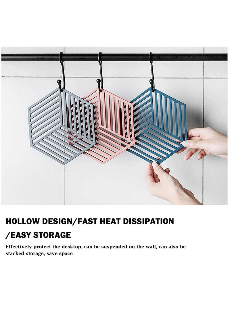 Excefore 8 Pack Premium Silicone Trivet Mats Multipurpose Hot Pot Holders Trivets for Hot Pots and Pans, Hot Pads Thick Countertop Mat for Hot Dish Non-Slip and Heat Resistant  - Image 4