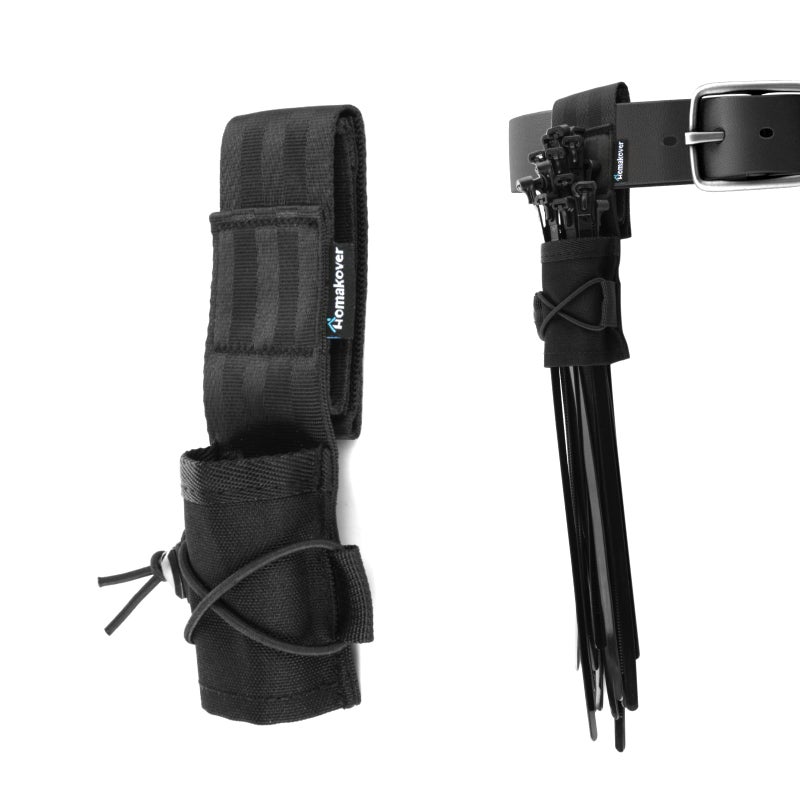 Homakover Zip Tie Organizer Large Capacity Cable Tie Holder with Adjustable Belt Loop Pocket Universal Zip Tie Organizer Band for Cable Arrangement Heavy Duty Wire Tie Keeper for Easy and Neat Organization - Image 2