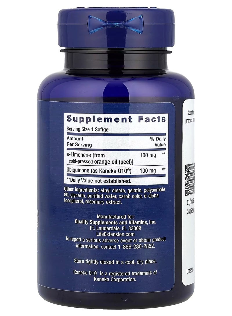 لايف إكستنشن Life Extension، CoQ10 (يوبيكوينون) مع د-ليمونين، 100 ملغ، 60 كبسولة هلامية - Image 2