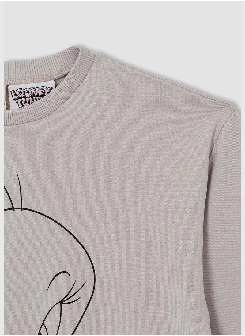 DeFacto Licensed Tweety Bird Long Sleeve Crew Neck Sweater