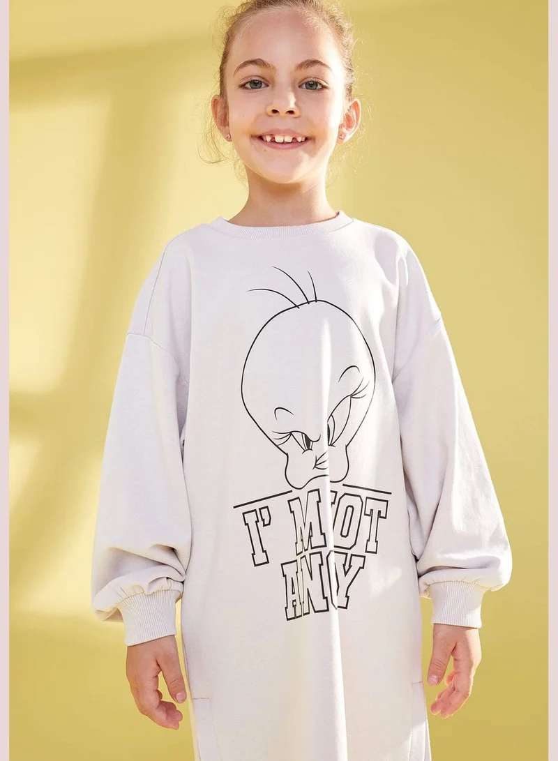 DeFacto Graphic Long Sleeve Dress