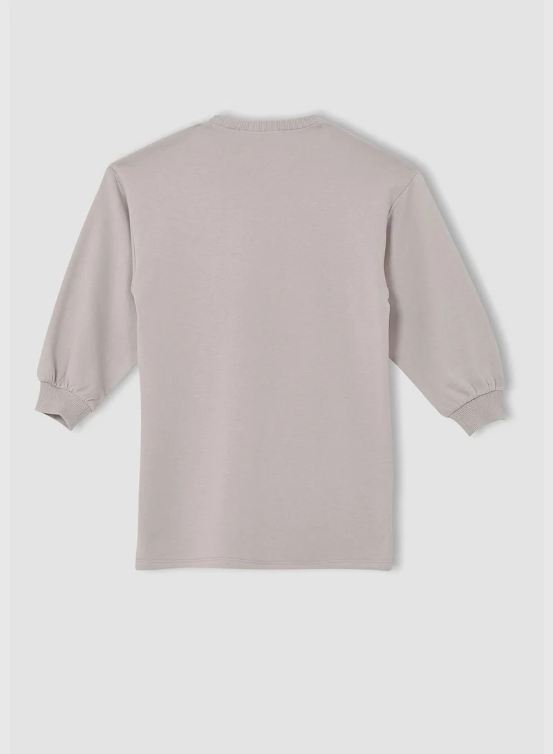 DeFacto Graphic Long Sleeve Dress