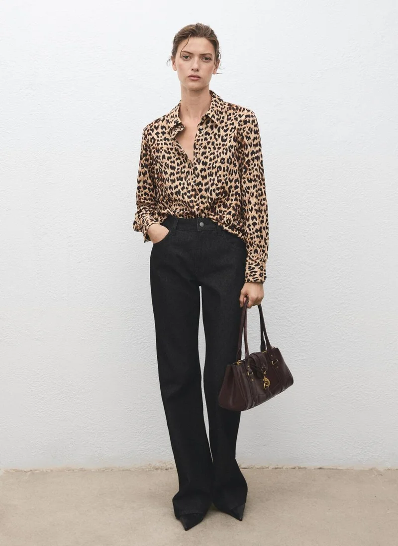 مانجو Fluid long-sleeved blouse