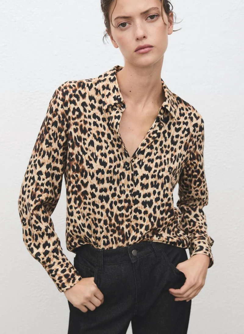 مانجو بلوزة طويلة بأكمام سائلة