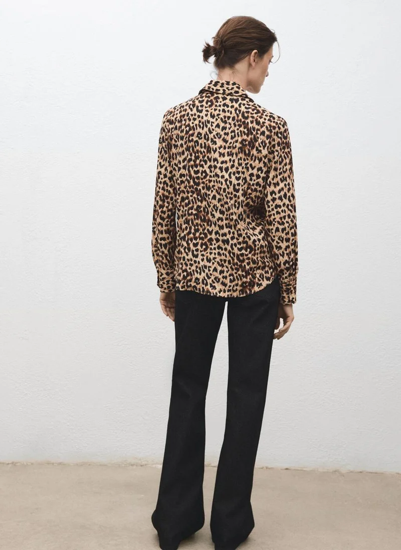 مانجو بلوزة طويلة بأكمام سائلة