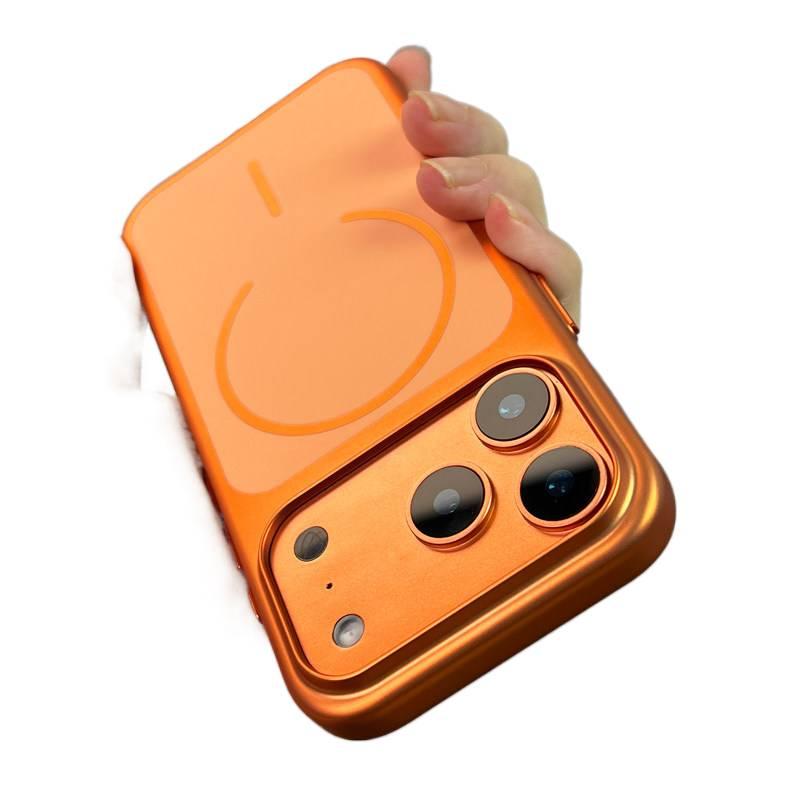 MS PC MagSafe Case for iPhone 16 / 16 Plus / 16 Pro / 16 Pro Max with Shockproof and Drop Protection plus Shockproof plus Anti-Fingerprint plus Strong Magnetic in Orange - Image 1