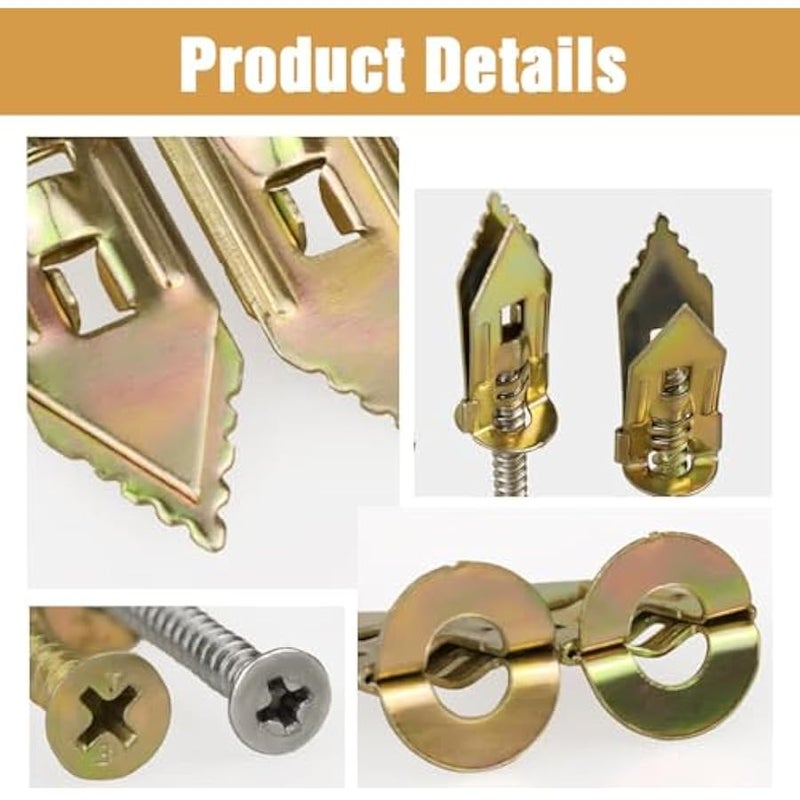 AnchorSelf-Drilling Anchors Screws, 2025 New Zinc Self-Drilling Drywall Anchors with Screws Kit for Fixing TV, Shelf, Cabinet, Curtains, Calligraphys (200, 0.47 * 1.57 inches) - Image 2