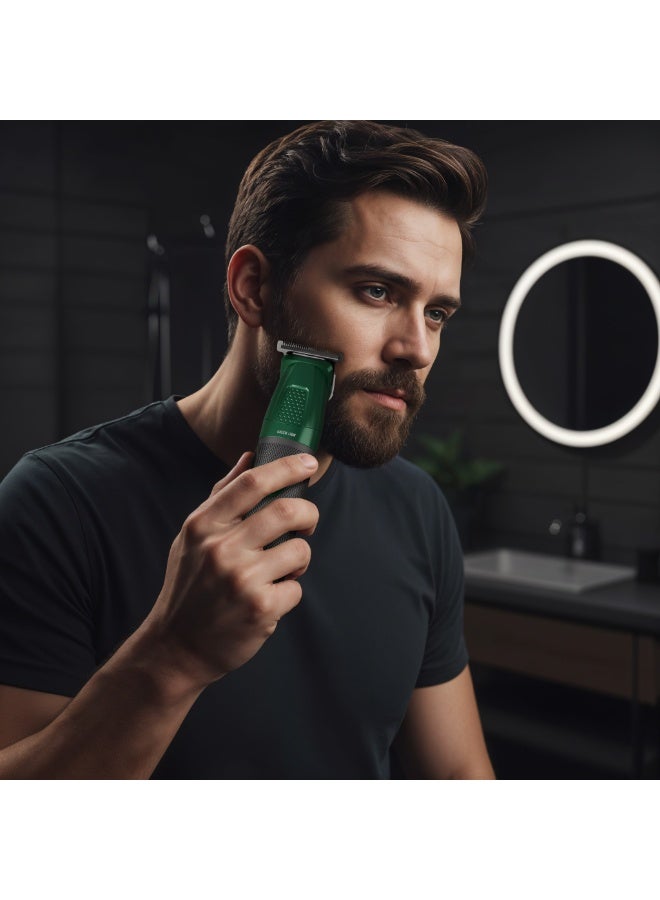 GREEN LION Style Pro 6-in-1 Grooming Kit with Hair, Body, Nose, Ear Trimming , 3 Hours Working Time, USB-C Recharging, Charging Base, IPX6 Waterproof - Green - Image 4