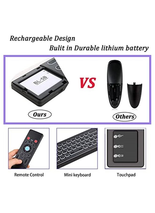 Generic - Air Mouse for Android tv Box, Rechargeable Mini Wireless Keyboard and Air Remote Control Touchpad with RGB Backlit T6 for Android TV Box, PC, Projector, HTPC etc - Image 1