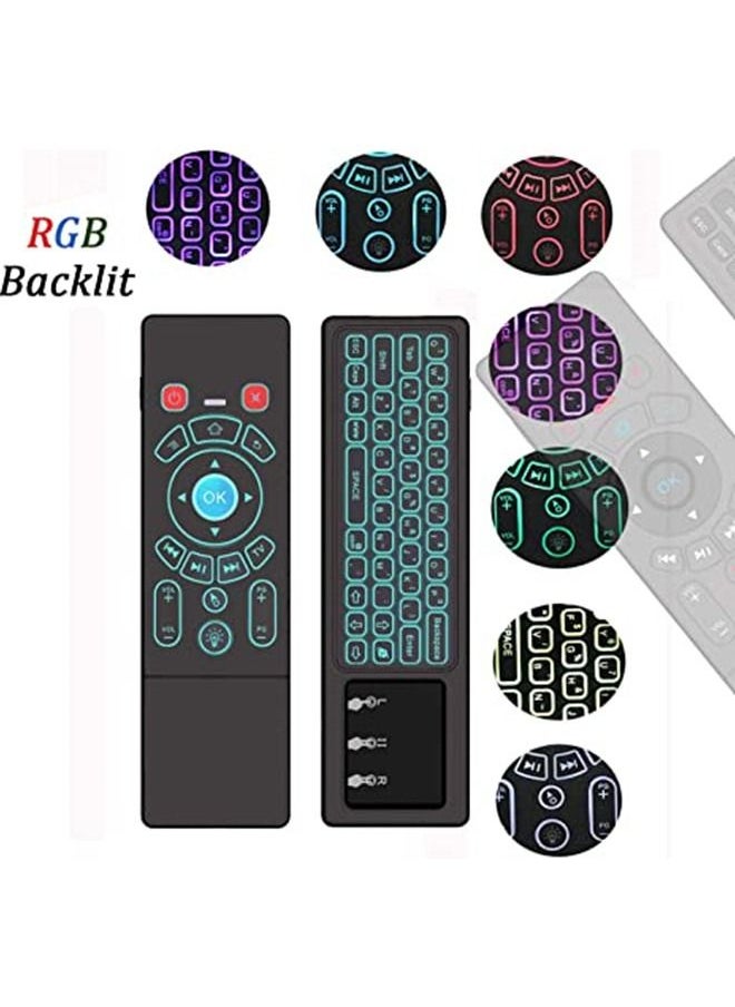 Generic - Air Mouse for Android tv Box, Rechargeable Mini Wireless Keyboard and Air Remote Control Touchpad with RGB Backlit T6 for Android TV Box, PC, Projector, HTPC etc - Image 1