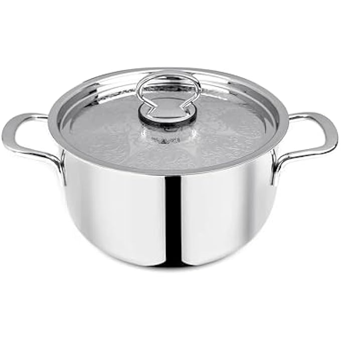 براديب 1810304 قدر طهي من الفولاذ المقاوم للصدأ بدرجة الطعام بغطاء بتصميم Ss سعة 17 لترًا - Image 1