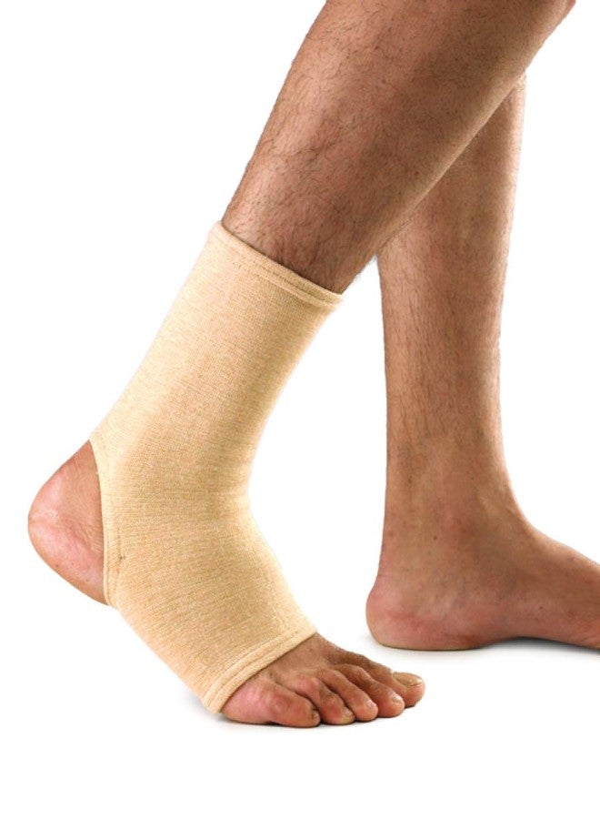 omtex Super Ankle Cap Beige Compression Support for Men & Women - Large - Image 1