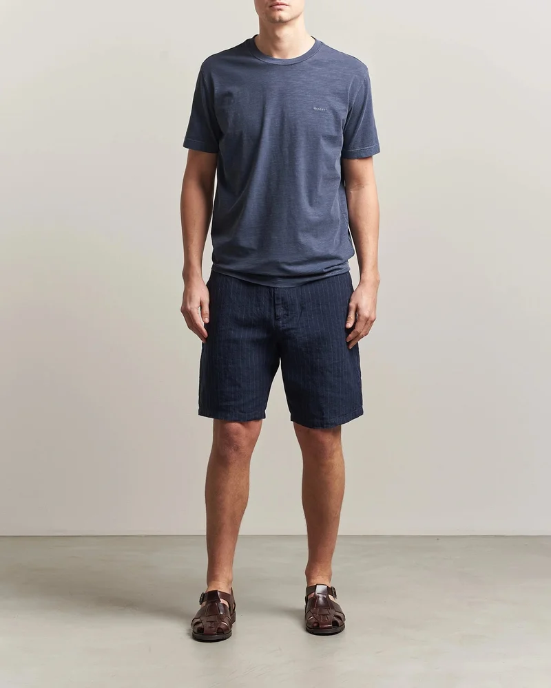 GANT  Regular Fit Striped Linen Drawstring Shorts for Men | Best Price UAE