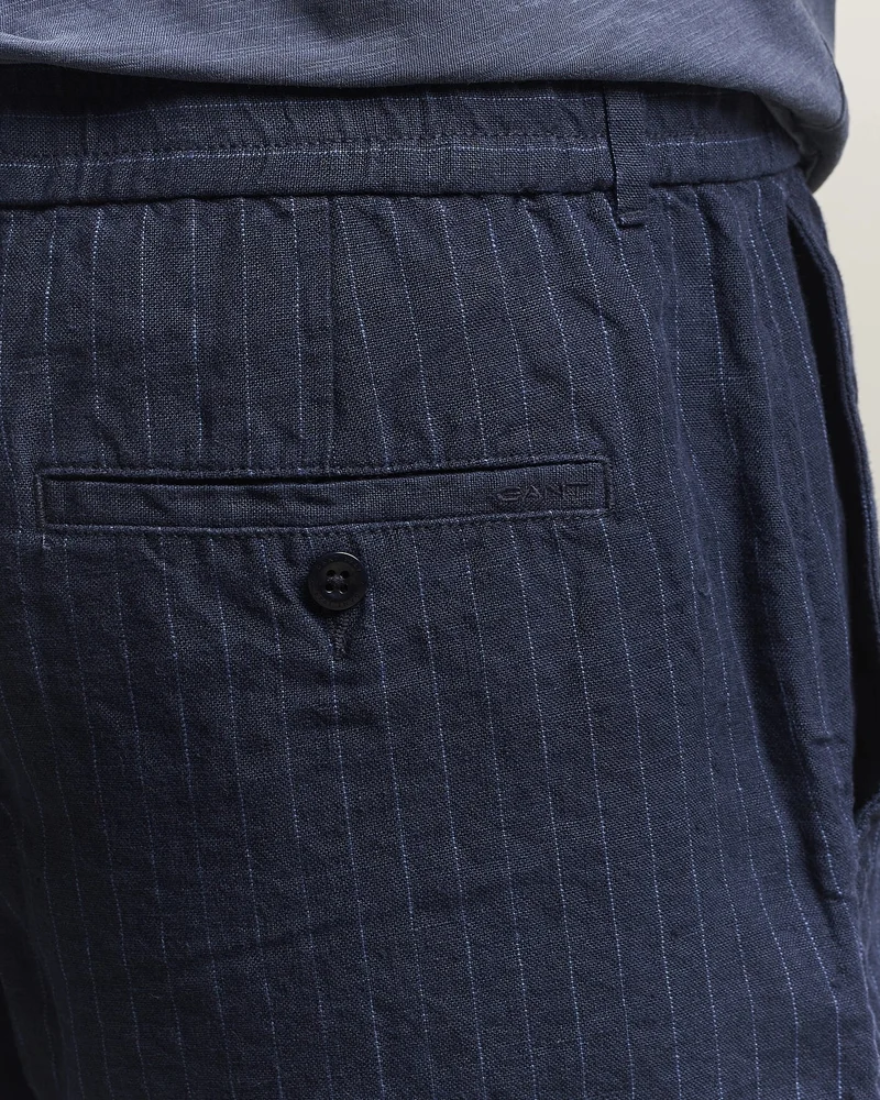 GANT  Regular Fit Striped Linen Drawstring Shorts for Men | Best Price UAE