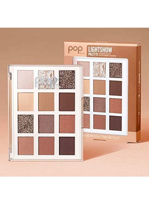 Lightshow Palette Basic ; Eyeshadow Palette, 12 Shades, Multitextured, Richlypigmented, Complementary Shades, Eye Colour, Matte, Metallic, Satin, Glitter, Unapologetic Colour