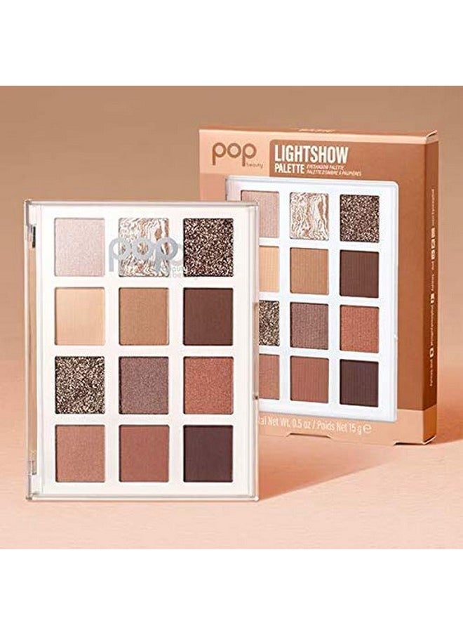 POP Beauty - Lightshow Palette Basic ; Eyeshadow Palette, 12 Shades, Multitextured, Richlypigmented, Complementary Shades, Eye Colour, Matte, Metallic, Satin, Glitter, Unapologetic Colour - Image 1