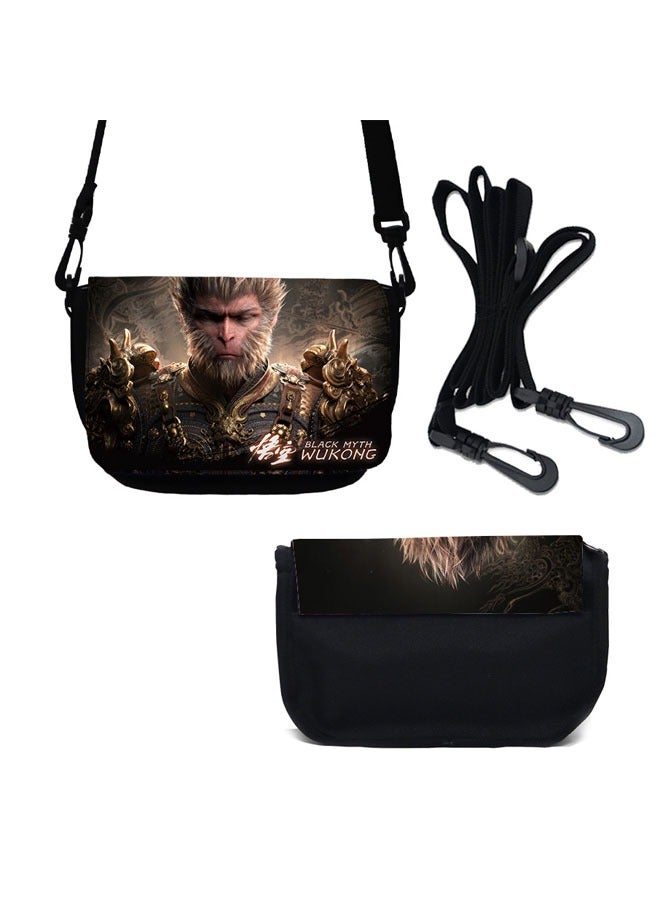 عام حقيبة ظهر قابلة للتعديل بطباعة نمط لعبة ووكوانغ 3A من أسطورة سوداء، للطلاب، حقيبة جانبية متعددة الاستخدامات وعصرية.