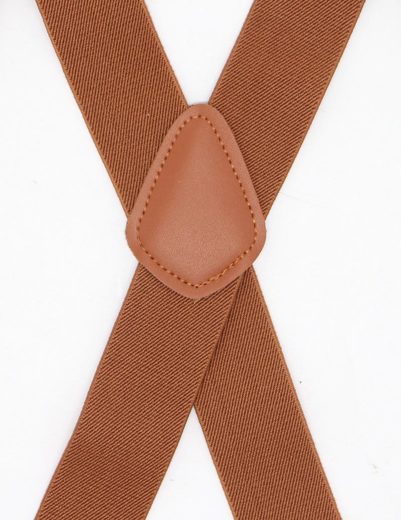 Bioterti Menâ€™s Heavy Duty X- Back Suspenders-Adjustable Size, Long & Elastic Braces (Camel) - Image 4