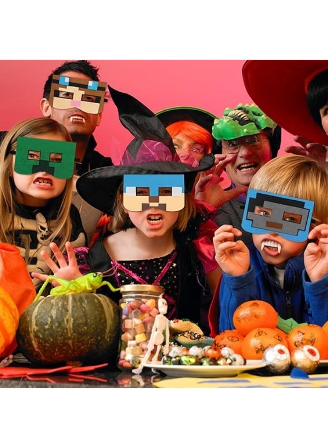 12pcs Game Minecraft Felt Masks Children's Party Masquerade Role Play Eye Masks - Image 5
