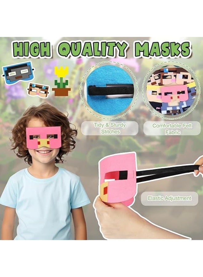 12pcs Game Minecraft Felt Masks Children's Party Masquerade Role Play Eye Masks - Image 2