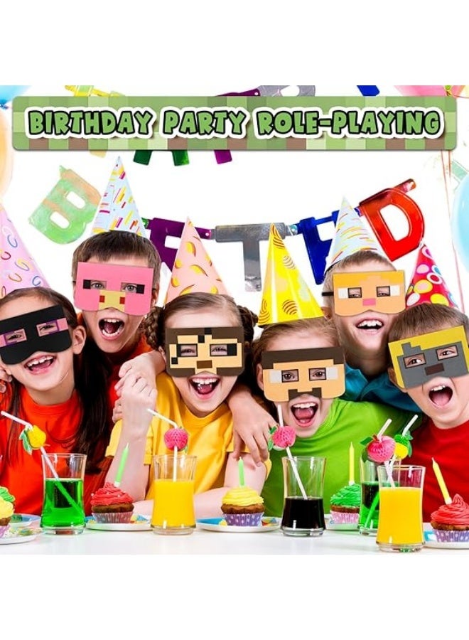12pcs Game Minecraft Felt Masks Children's Party Masquerade Role Play Eye Masks - Image 4