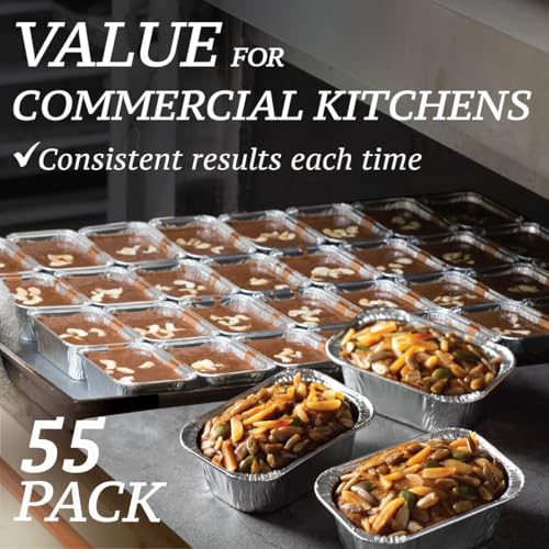 Spare Essentials (55 Pack) 1LB Mini Foil Loaf Pans - 1 Pound Disposable Aluminum Baking Pans for Individual Bread, Cake, Meatloaf - Small Loaf Pans with Liners, Small Bread Tins 6 x 3.5 x 2 - Image 5